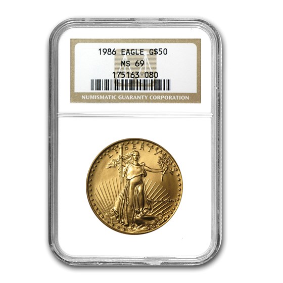 1986 1 oz Gold American Eagle MS-69 NGC 1986 1 oz Gold American Eagle MS-69 NGC